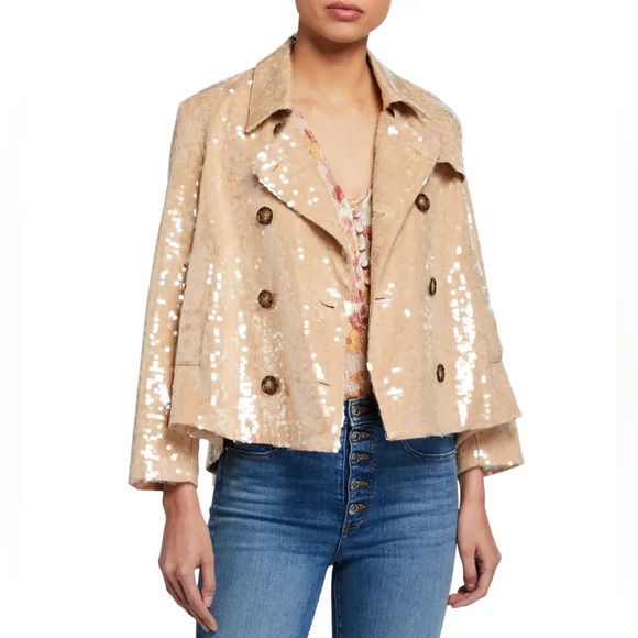 Veronica Beard Darya Sequin Trench - Picture 2 of 4